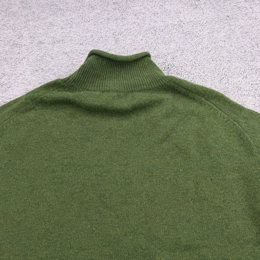Orvis Roll Neck Sweater Mens XL Green Lambswool Sleeve Knit Preppy Pullover VTG
